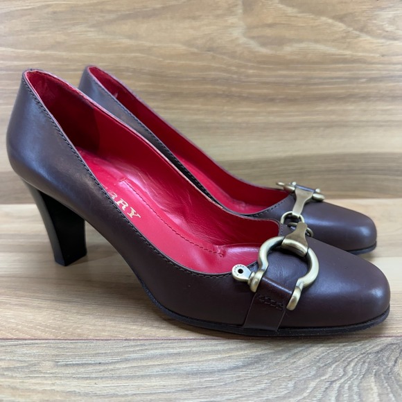 Burberry Shoes - BURBERRY Horsebit Pumps Womens 7 EU 37 Brown Leather Dress Shoes